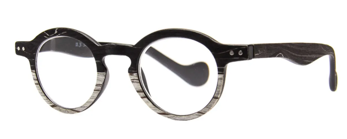 AJ Morgan Eyewear Vintage-Inspired|Round/Oval*Bird's Eye Grey Wood
